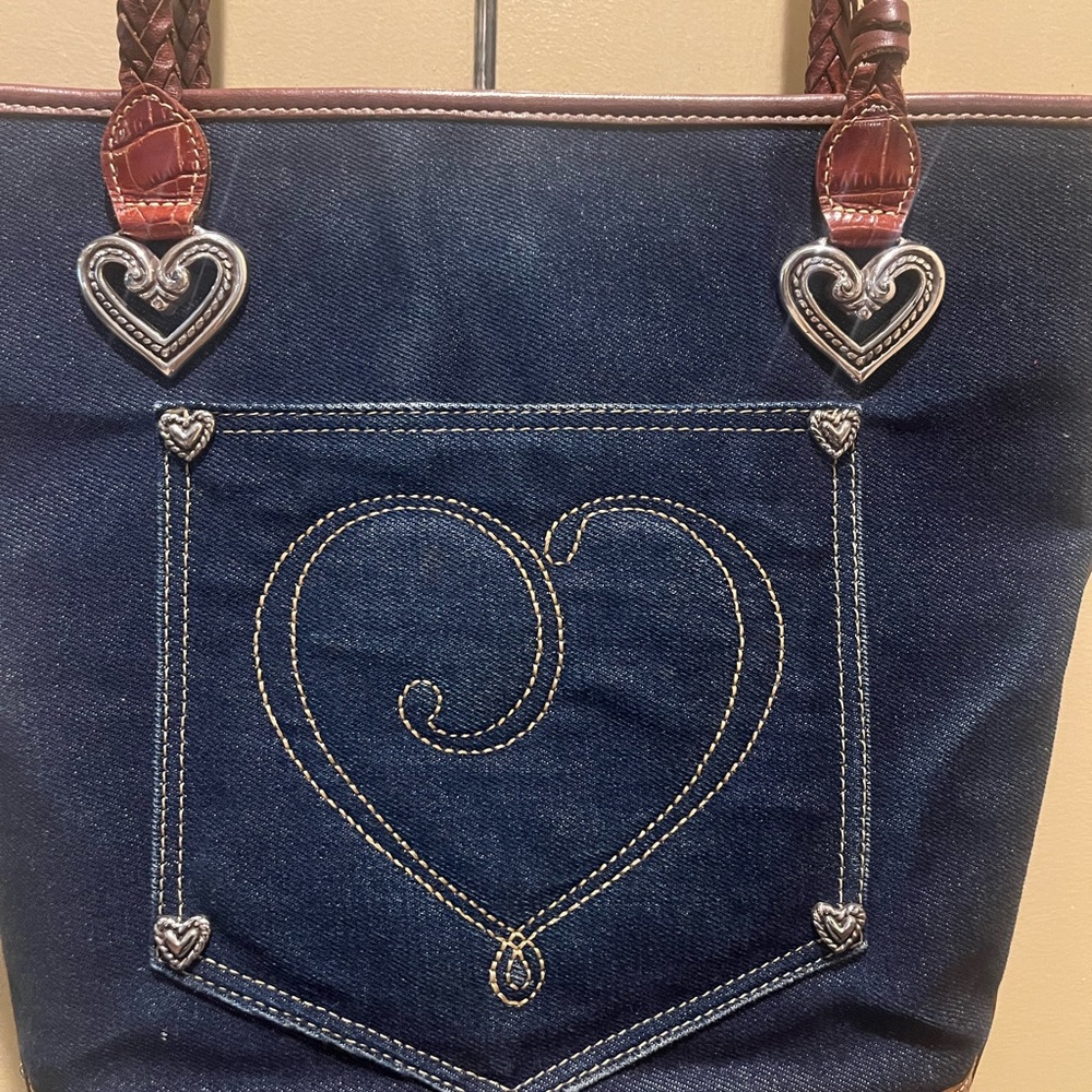 Brighton Blue and Brown Tote Bag with Elegant Design